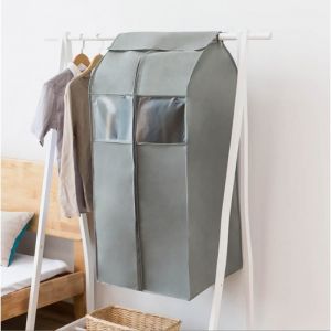 Housses de protection V&ecirc;tement 47*110cm Gris Housse de portant Anti-Poussi&egrave;re Housse de v&ecirc;tements pour armoire dressing ouvert