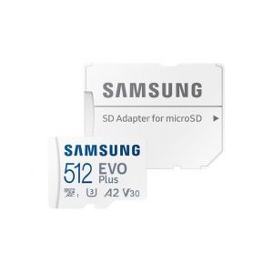 Carte M&eacute;moire SAMSUNG 512Go MicroSD EVO PLUS 512 Go  A2 Video Class V30  UHS-I U3 Class10 microSDXC UHS-I W 160Mb/s R120MB/s