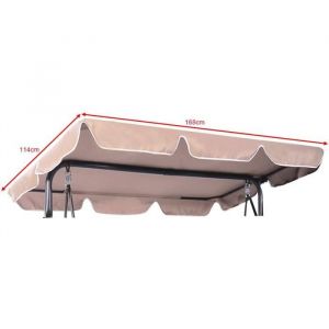 DREAMADE Toit pour Balancelle Toit de Rechange pour Balancelles Balançoires Toit Imperméable et Résistant à UV et à Pluie ( Beige)