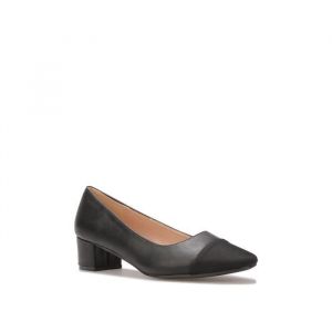 Escarpins - Marque - Modèle - Bout noir en tissu - Talon carré - Femme