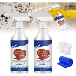 Spray anti-moisissure spray d&eacute;tartrant pour salle de bain nettoyant pour murs carreaux sols &eacute;viers baignoires toilettes 2 pcs
