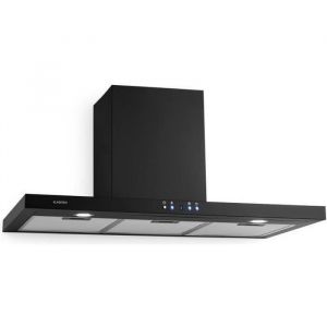 Hotte aspirante cuisine 90 cm - Klarstein - 600m&sup3;/h - hotte inclinee avec 3 vitesses - LED - hotte murale classe A++ - noir