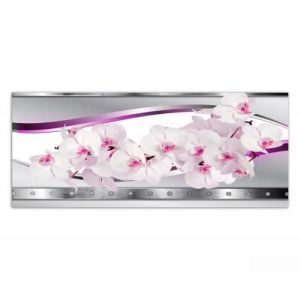 Image imprimée Tableau Toile Cadre Canevas Orchidée blanche rose 50x20
