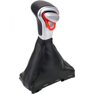 Pommeau de levier de vitesse chrom&eacute; - VETOBIOL - Pour Audi A6 A7 A3 A4 A5 Q7 Q5 - 2009-2014 - Installation facile - Cuir