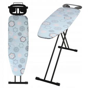 KADAX Table à Repasser 120 x 38 cm Planche à Repasser Pliable avec Housse en Coton Support pour Fer (Bleu)