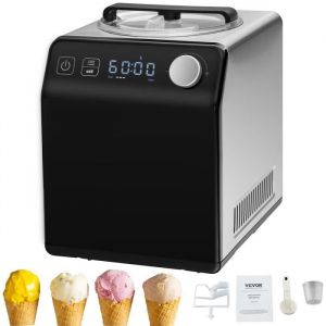 Machine a Glace - VEVOR - 2L Turbine à Glace Professionnelle Automatique Turbine à Glace Sorbet Yaourt Crème Glacée Noir