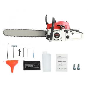 Tronçonneuse thermique - BLUETHY - 58CC - 2400W - 13000r/min - 55cm - Rouge - Huile mélangée 25:1