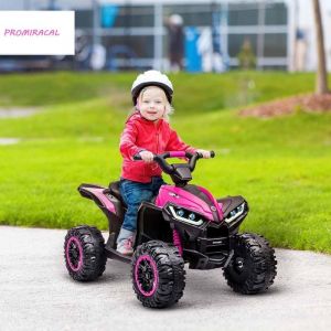 Quad Électrique Enfant 12V Voiture électrique Enfants Double Contrôle 2× MoteursPneus Antidérapants Tableau Interactif Rose