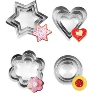 Lot De 12 Mini Emporte Piece Géométriques En Acier Inoxydable Emporte Piece En Forme De Etoile Coeur De Fleur Ronde Pour