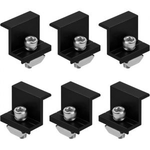 Lot de 6 supports de panneaux solaires fixations 30 mm bornes de rail solaire r&eacute;glables pour montage photovolta&iuml;que