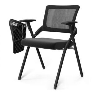 Fauteuil à tablette avec bureau attaché for adultes chaises de salle de conférence empilables en maille réception des invités