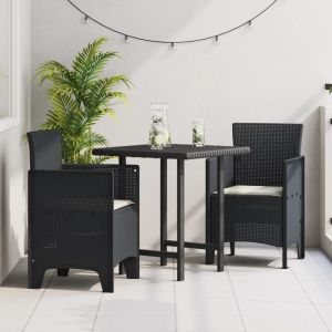 Moderne Fauteuil/Si&egrave;ge dExt&eacute;rieur Chaises de Jardin avec Coussins 2 pcs Anthracite Rattan Plastique @FR(525741)