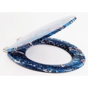 Abattant WC - Sanitop-Wingenroth - 40555 3 - Bois - Universel - Bleu