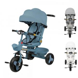 Tricycle 4 en 1 Pour Enfant  - XUANYU - Avec lumière + Musique - Réglable - Jusquà 30 Kg-Le premier Tricycle  de bébé - Bleu