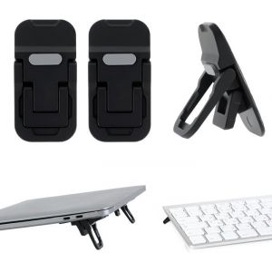 Mini support portable en alliage de zinc  bureau rehausseur de clavier dordinateur pliable avec 2 angles r&eacute;glables auto-adh&eacute;sif