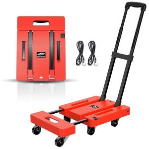 Camion &agrave; main pliable de 500 lb avec 6 roues et 2 cordes &eacute;lastiques pour le d&eacute;placement de bagages lachat lutilisation au bureau