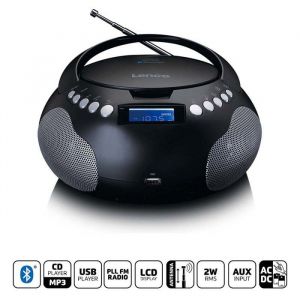 Radio portable lecteur CD/MP3 USB Bluetooth® Lenco SCD-331BK Noir-Argent