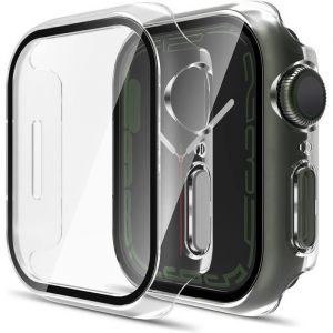 Blackview  Coque Protection Compatible avec Apple Watch S8 S7 41mm HD Clear Case de Protection en Verre Trempé Intégré Transparent