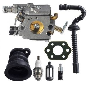 Carburateur avec Joint et Filtre à Essence Huile Tuyau d’Essence Bougie d’Allumage pour Tronçonneuse STIHL MS210 MS230 MS250 021