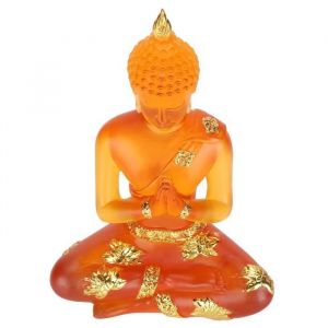 SALUTUYA Figurine Bouddhisme Statue de Bouddha Assis Transparent Figurine Bouddha en Résine Sculpture Décor Feng deco statuette