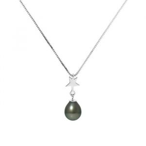 Collier - Perlinea - Star Perle de Culture de Tahiti A+ - Argent 925 - 8-9 mm - 42 cm