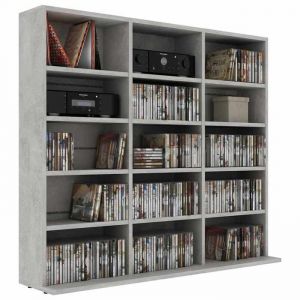 Bon plan Armoire à CD - meuble Étagère Colonne - JILI HOT - Gris béton 102x23x895cm - Bois d’ingénierie - Pour salon/bureau