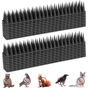 Pic Anti Pigeon - Noir - 20 PCS - Plastique Polypropyl&egrave;ne - Repousse Oiseaux et Chats - Installation Facile