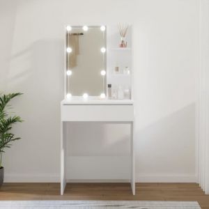 Coiffeuse - VIDAXL - 60x40x140 cm - Bois ding&eacute;nierie - LED avec USB - Miroir inclus