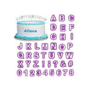 Emporte piece Alphabet et Chiffre 40 Emporte piece Lettre Tampon Patisserie Lettre pate a Sucre/Lettre Cookies Stamp pour Gateau