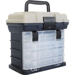 Mat&eacute;riel de p&ecirc;che Bo&icirc;te de rangement Accessoires Si&egrave;ge Organisateur outil Case 4 compartiments Intercalaires multi-couche gris
