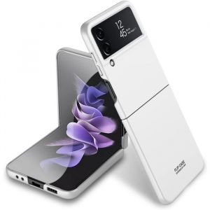 Coque - Little Boutik© - Samsung Z Flip 4 - Silicone Souple - Blanc - Coque Arrière