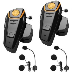 2pcs Intercom Moto BluetoothKit Communication Oreillette Bluetooth Casque Moto Interphone Main Libre
