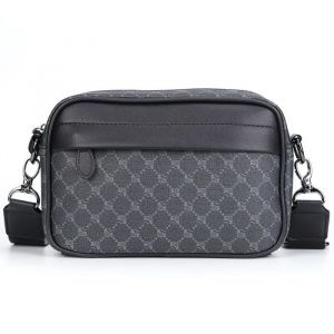 Sac &agrave; bandouli&egrave;re en cuir PU pour homme sac messager petit sac messager carr&eacute; sac messager de travail de voyage daffaires