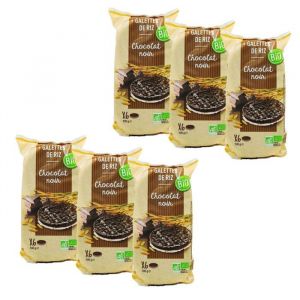 Agidra - Lot 6x Galettes de riz chocolat noir BIO - paquet 100g
