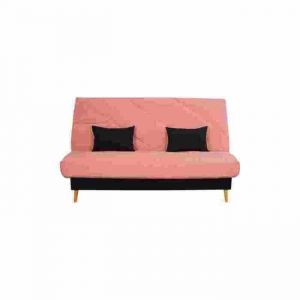 Banquette convertible Clic Clac ZEPHIR - RELAXIMA -  Couchage 130x190 avec rangement intégré et matelas SIMMONS rose
