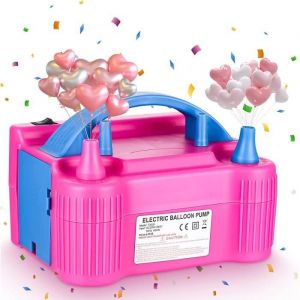 Thanmoer Pompe à ballon 220V 600W Gonfleur électrique Portable à Deux Buses pour Fête Mariage Anniversaire Activités et