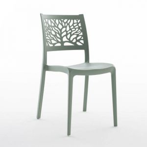 Chaise - Flora - Empilable - Polypropylène renforcé - Usage intérieur et extérieur - Vert sauge