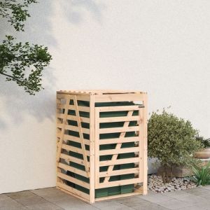Cache Poubelle/ Abri pour poubelle sur roulettes - VIDAXL - 84x90x1285 cm bois massif pin CC9854027