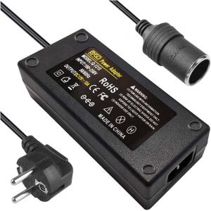 Adaptateur secteur 12V 10A 120W convertisseur 220V/230V/240V Adaptateur dalimentation pour prise allume-cigare de voiture