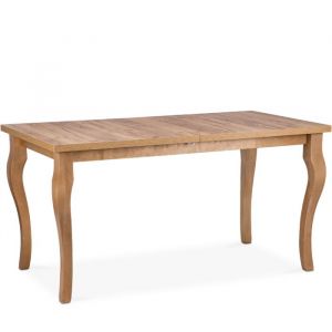 Table &agrave; manger extensible CABIO Ch&ecirc;ne clair style scandinave/loft pieds bois - L 150-190 cm