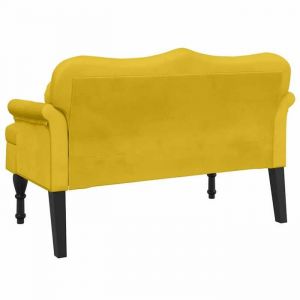 Black Friday Banc salon - JILL - Banquette/Coffre - avec coussins jaune 1205x65x75 cm - velours BB334