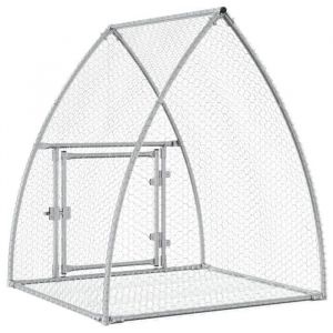 Cage &agrave; lapin - Mothinessto - Argent&eacute; - Acier galvanis&eacute; - 105x100x120 cm - Porte avec serrure