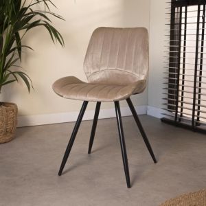 Chaise Industrielle - DIMEHOUSE - Beau - Beige - Métal - Tissu