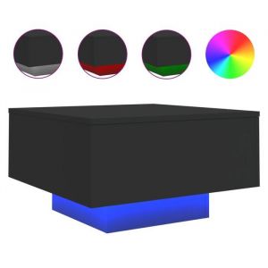 Table basse - JILI - avec lumi&egrave;res LED - noir 55x55x31 cm 83657512