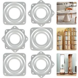 Plateau Tournant à 360 Degrés 6 Pièces en Métal Roulement à Billes pour Bureau Meubles Plateau Tournant TV Plaque Pivotante Label