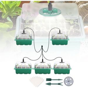 Mini Serre Chauffante Bac Culture avec Couvercle Et Ventilation Plateau de Semis pour Semis avec 10 &eacute;tiquettes