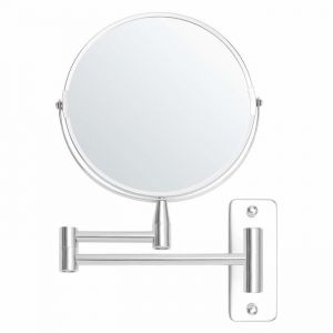 Miroir Grossissant Mural Extensible et Pivotant à 360° - Grossissement x5 – 22 x 207 cm - Mirroir Murales Salle de Bain Double