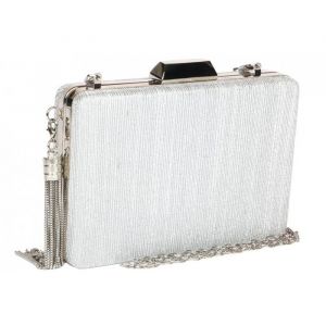 Pochette cérémonie-Nyls Création-Minaudiere Argent Sac de soiree Gris Brillant Pochette Mariage Nojya - Gris