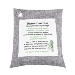 SALALIS purificateur de charbon de bambou Sac de purification dair 8 couleurs charbon actif purificateur moteur pochette Gris