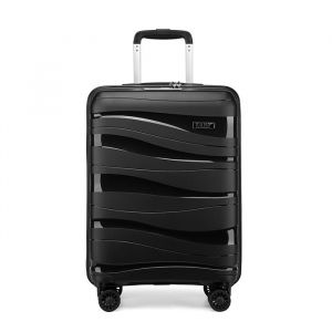 Kono Valise Rigide et Solide de Qualité Supérieure 65cm Valise de Transport Rigide en Polypropylène Légere à 4 Roulettes 70L Noir